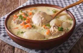 شوربة الدجاج والخضار بالكريمة