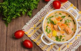 شوربة سمك السلمون بالكريمة