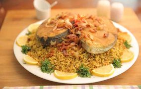 مجبوس سمك كنعد بالفرن