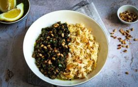 يخنة السبانخ مع اللحم على الطريقة اللبنانية