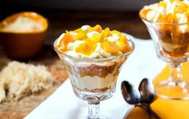 كاسات الكنافة بالكريمة والمانجو‎ ‎