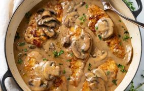 دجاج باربيكيو بصوص الفطر