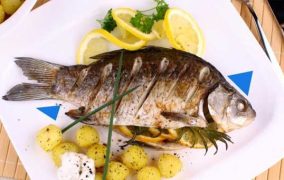 سمك مشوى بالزيت والليمون فى الفرن