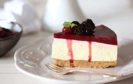 تشيز كيك بالتوت بدون فرن على البارد