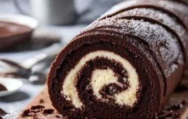 عمل سويسرول الشوكولاتة وجوز الهند