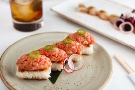 أرز مقرمش مع التونة الحارة