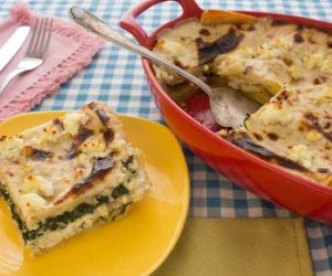 لازانيا الدجاج بالسبانخ